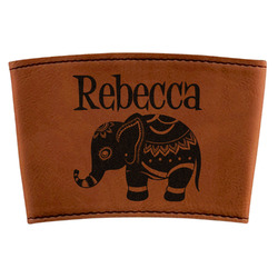 Baby Elephant Leatherette Cup Sleeve (Personalized)