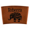 Baby Elephant Cognac Leatherette Mug Sleeve - Flat