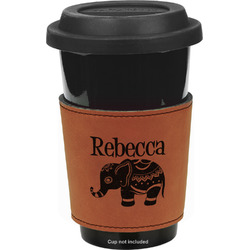 Baby Elephant Leatherette Cup Sleeve - Single Sided (Personalized)