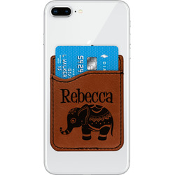 Baby Elephant Leatherette Phone Wallet (Personalized)