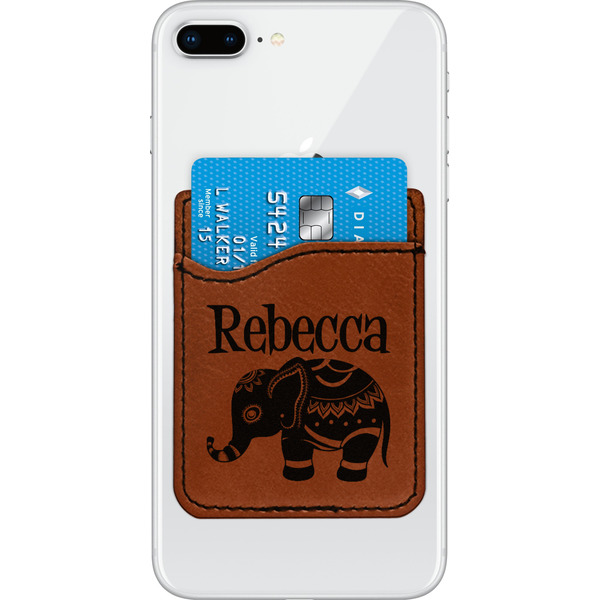 Custom Baby Elephant Leatherette Phone Wallet (Personalized)
