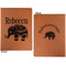 Baby Elephant Cognac Leatherette Portfolios with Notepad - Large - Double Sided - Apvl
