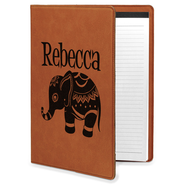 Custom Baby Elephant Leatherette Portfolio with Notepad (Personalized)