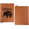 Baby Elephant Cognac Leatherette Portfolios with Notepad - Large - Single Sided - Apvl