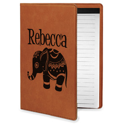 Baby Elephant Leatherette Portfolio with Notepad - Small - Double Sided (Personalized)