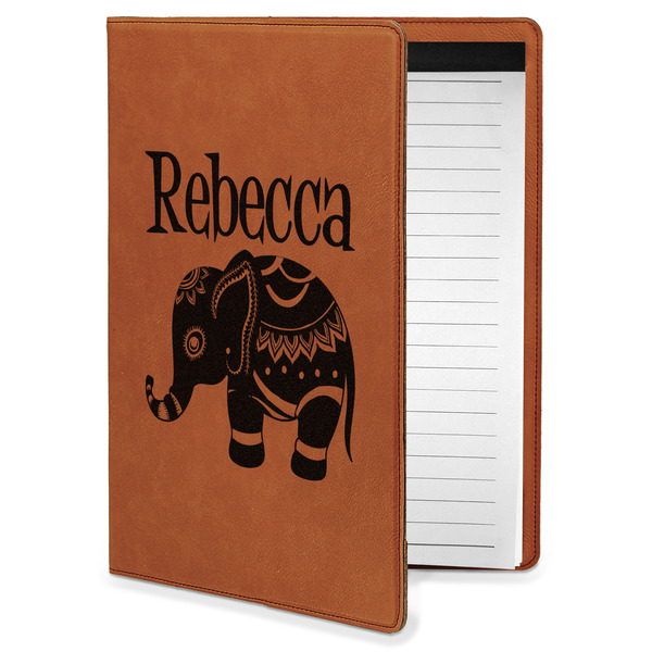Custom Baby Elephant Leatherette Portfolio with Notepad - Small - Double Sided (Personalized)