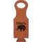 Baby Elephant Cognac Leatherette Wine Totes - Single Front