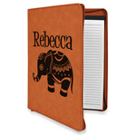 Baby Elephant Leatherette Zipper Portfolio with Notepad (Personalized)