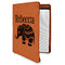 Baby Elephant Cognac Leatherette Zipper Portfolios with Notepad - Main