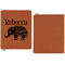 Baby Elephant Cognac Leatherette Zipper Portfolios with Notepad - Single Sided - Apvl