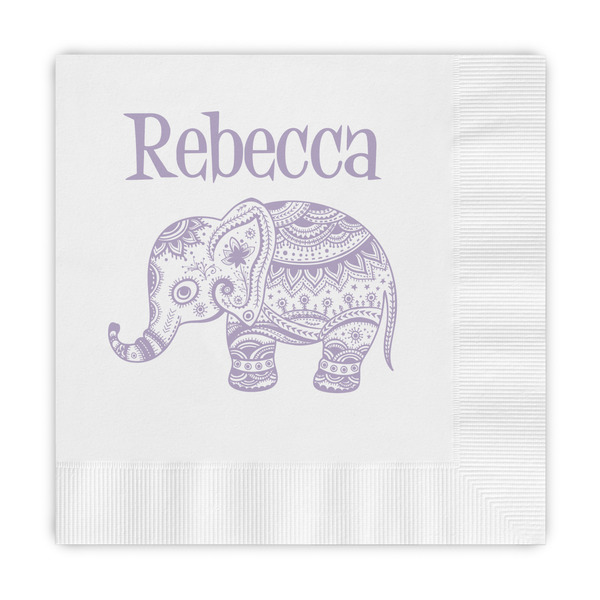Custom Baby Elephant Embossed Decorative Napkins (Personalized)