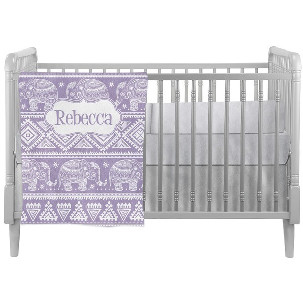 Custom Baby Elephant Crib Comforter / Quilt (Personalized)