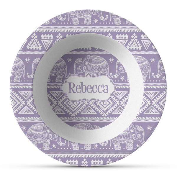 Custom Baby Elephant Plastic Bowl - Microwave Safe - Composite Polymer (Personalized)