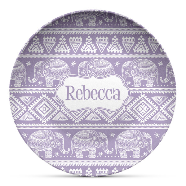Custom Baby Elephant Microwave Safe Plastic Plate - Composite Polymer (Personalized)