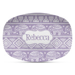 Baby Elephant Plastic Platter - Microwave & Oven Safe Composite Polymer (Personalized)
