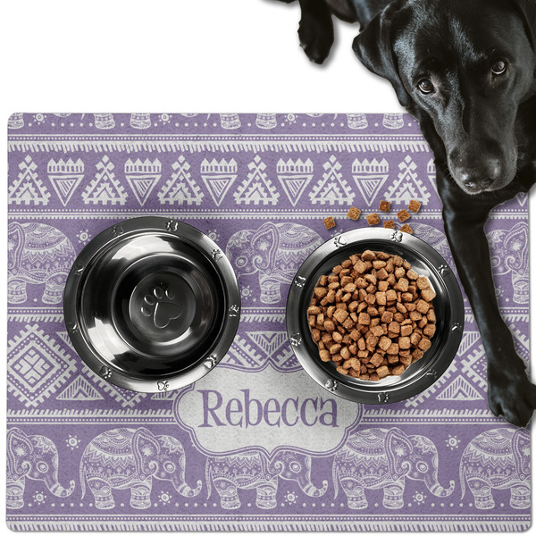 Baby Elephant Dog Food Mat - Large LIFESTYLE