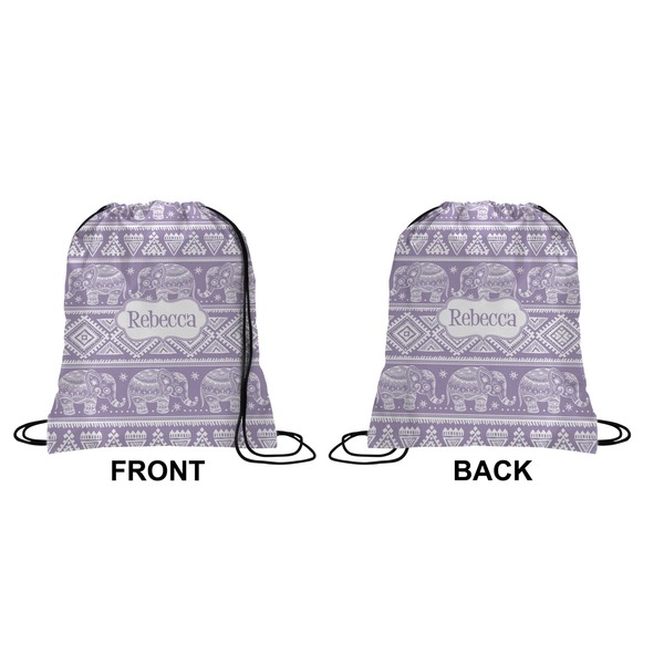 Baby Elephant Drawstring Backpack Front & Back Small