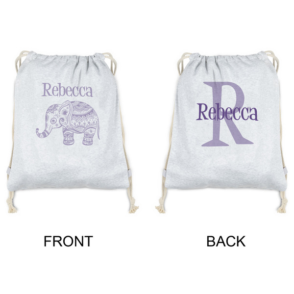 Baby Elephant Drawstring Backpacks - Sweatshirt Fleece - Double Sided - APPROVAL