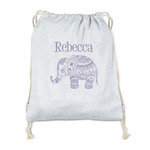 Baby Elephant Drawstring Backpack - Sweatshirt Fleece - Double Sided (Personalized)