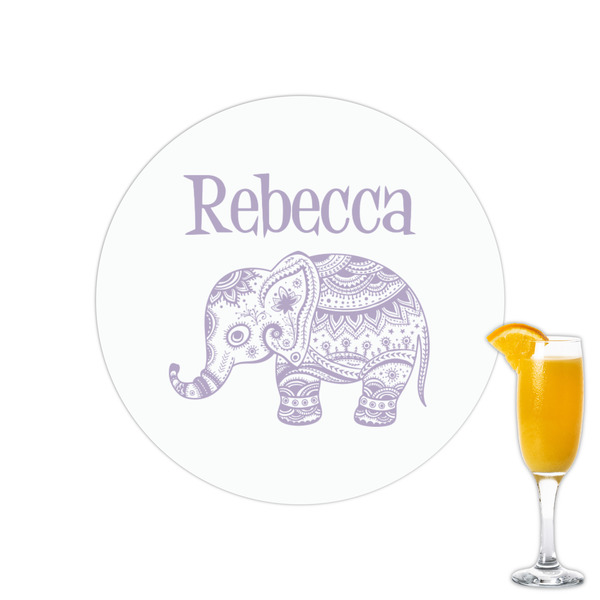 Custom Baby Elephant Printed Drink Topper - 2.15" (Personalized)