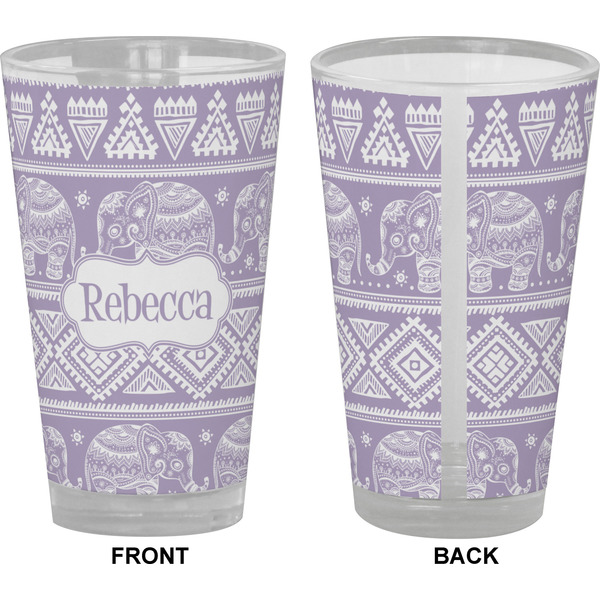 Baby Elephant Pint Glass - Full Color - Front & Back Views