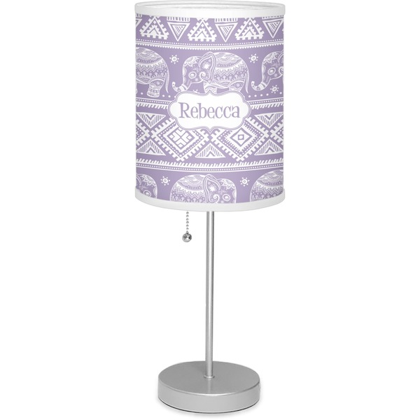 Custom Baby Elephant 7" Drum Lamp with Shade Linen (Personalized)