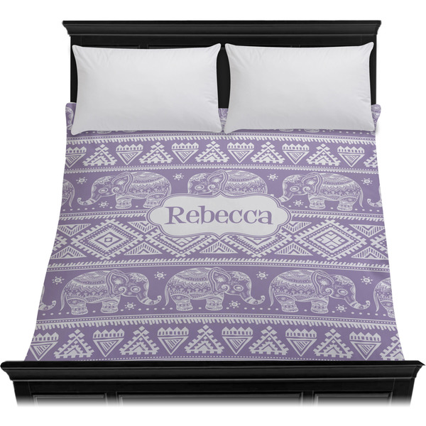 Baby Elephant Duvet Cover - Queen - On Bed - No Prop