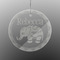 Baby Elephant Engraved Glass Ornament - Round (Front)