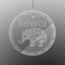 Baby Elephant Engraved Glass Ornament - Round (Personalized)
