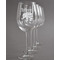 Baby Elephant Engraved Wine Glasses Set of 4 - Front View