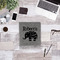 Baby Elephant Leather Binder - 1" - Grey - Lifestyle View