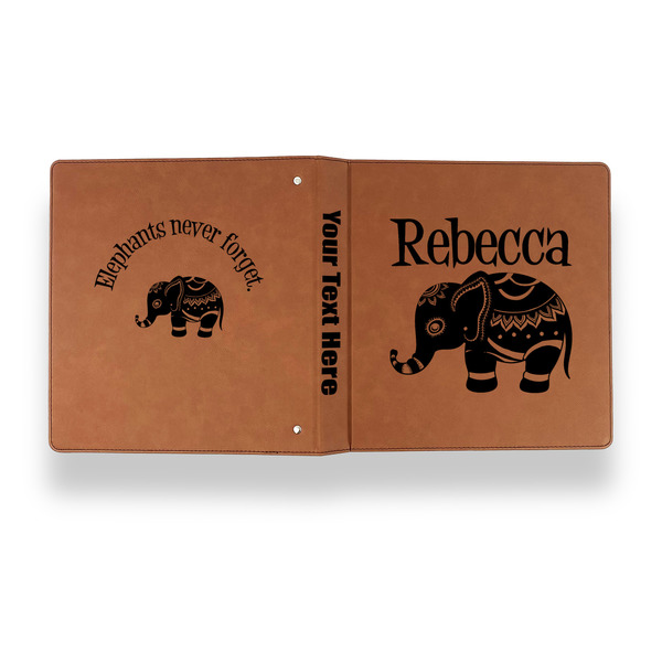 Baby Elephant Leather Binder - 1" - Rawhide - Back Spine Front View