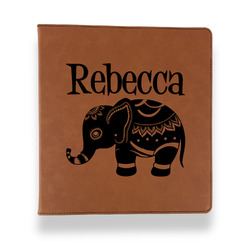Baby Elephant Leather Binder - 1" - Rawhide (Personalized)