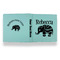 Baby Elephant Leather Binder - 1" - Teal - Back Spine Front View