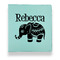 Baby Elephant Leather Binders - 1" - Teal - Front View
