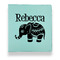 Baby Elephant Leather Binder - 1" - Teal (Personalized)