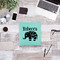 Baby Elephant Leather Binder - 1" - Teal - Lifestyle View