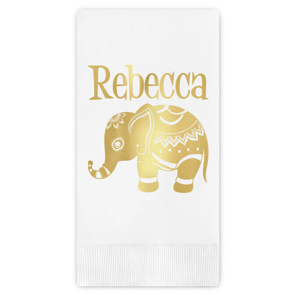 Custom Baby Elephant Guest Napkins - Foil Stamped (Personalized)