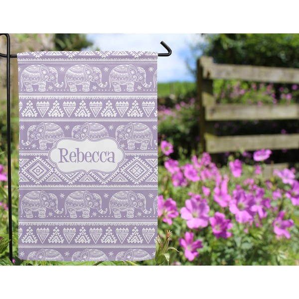 Baby Elephant Garden Flag - Outside In Flowers