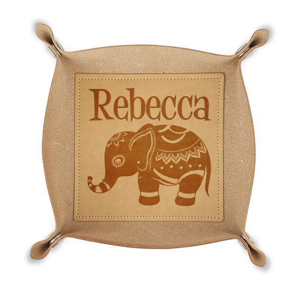 Custom Baby Elephant Genuine Leather Dice Tray (Personalized)