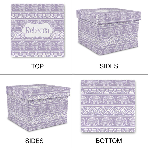Baby Elephant Gift Boxes with Lid - Canvas Wrapped - Large - Approval