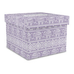 Baby Elephant Gift Box with Lid - Canvas Wrapped - Large (Personalized)