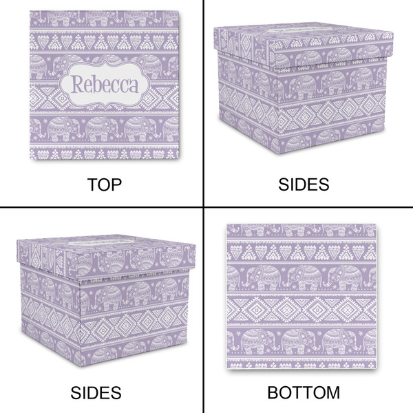 Baby Elephant Gift Boxes with Lid - Canvas Wrapped - Medium - Approval