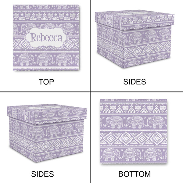 Baby Elephant Gift Boxes with Lid - Canvas Wrapped - Small - Approval