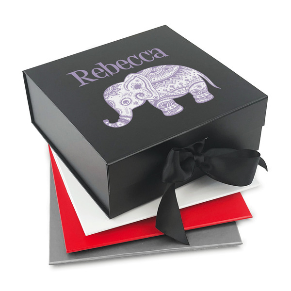 Custom Baby Elephant Gift Box with Magnetic Lid (Personalized)
