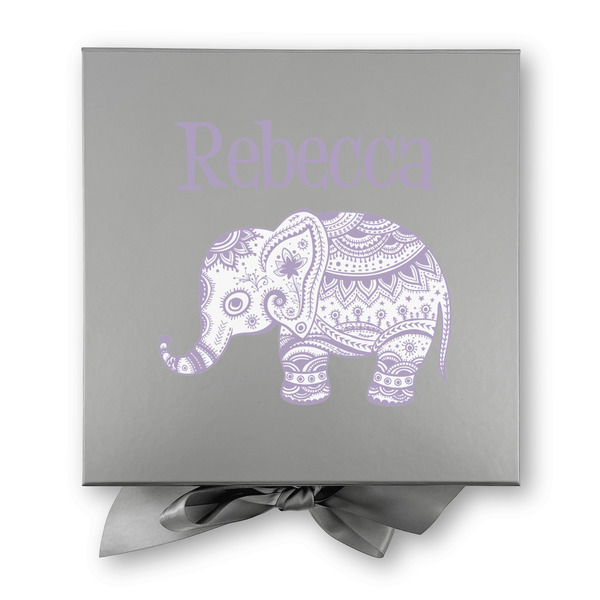 Baby Elephant Gift Boxes with Magnetic Lid - Silver - Approval