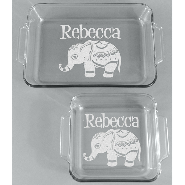 Baby Elephant Glass Baking Dish Set - FRONT