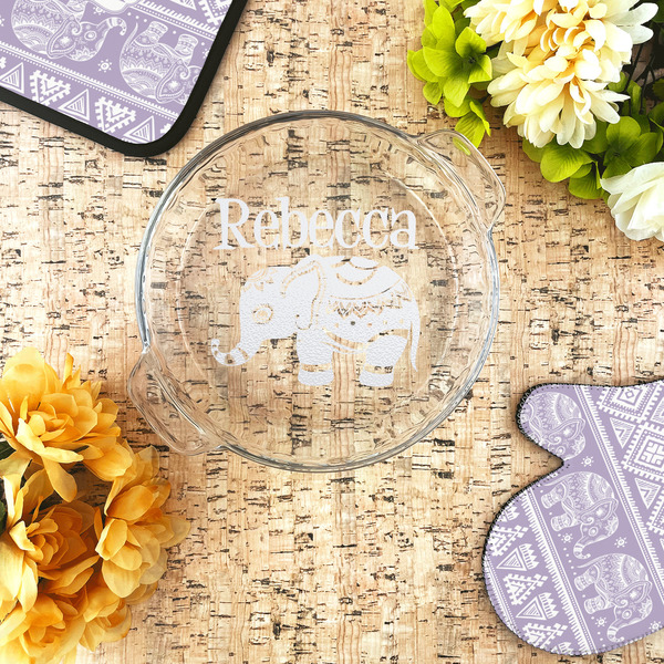 Baby Elephant Glass Pie Dish - LIFESTYLE