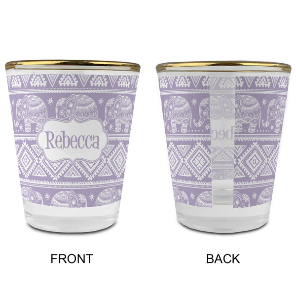 Baby Elephant Glass Shot Glass - with gold rim - APPROVAL