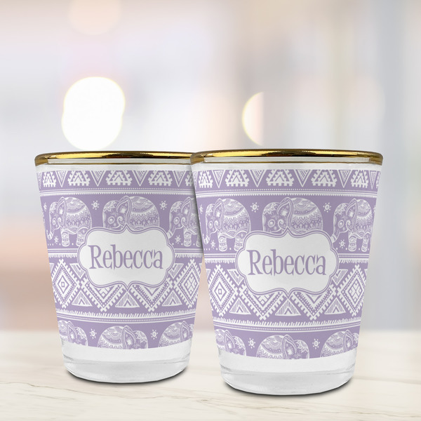 Baby Elephant Glass Shot Glass - with gold rim - LIFESTYLE